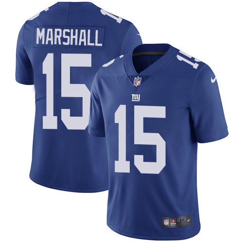 Nike Giants #15 Brandon Marshall Royal Blue Team Color Youth Stitched NFL Vapor Untouchable Limited Jersey - Click Image to Close
